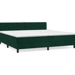 Discount vidaXL Ramsäng med madrass 200x200 cm sammet Mörkgrön