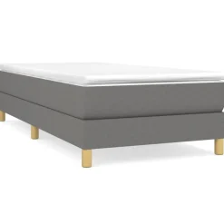 vidaXL Ramsäng med madrass mörkgrå 80x200 cm tyg