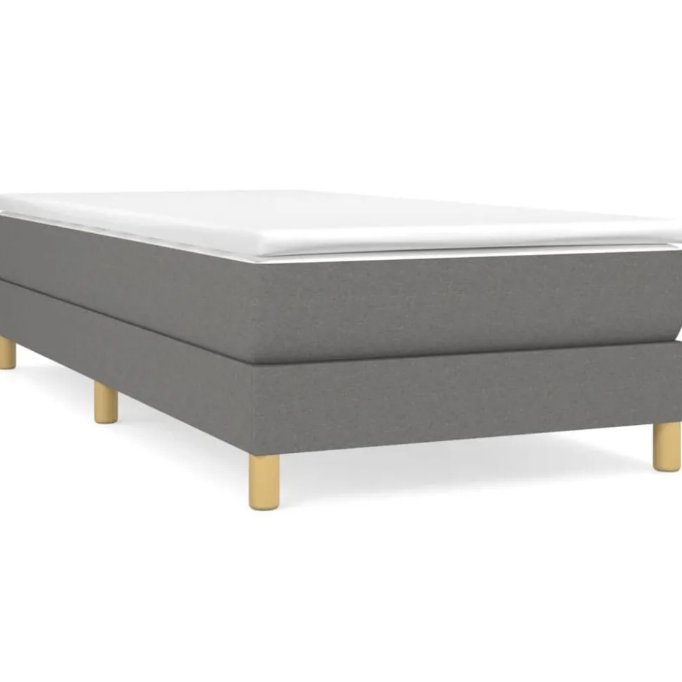 vidaXL Ramsäng med madrass mörkgrå 80x200 cm tyg