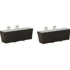 Clearance vidaXL Räcke 2 pcs 50 x 17 x 17 cm Metall Svart