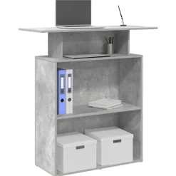Discount vidaXL Receptionsdisk 100x40x104 cm konstruerat trä Betonggrå