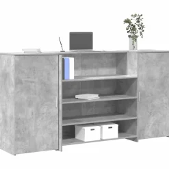 vidaXL Receptionsdisk betonggrå 200x50x103,5 cm konstruerat trä