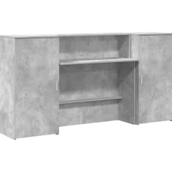 vidaXL Receptionsdisk betonggrå 200x50x103,5 cm konstruerat trä