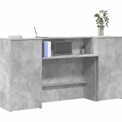 vidaXL Receptionsdisk betonggrå 200x50x103,5 cm konstruerat trä