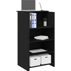 vidaXL Receptionsdisk svart 55x50x103,5 cm konstruerat trä