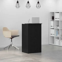 vidaXL Receptionsdisk svart 55x50x103,5 cm konstruerat trä