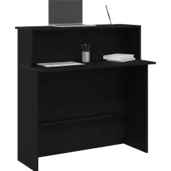 New vidaXL Receptionsdisk 100x50x103,5 cm konstruerat trä Svart