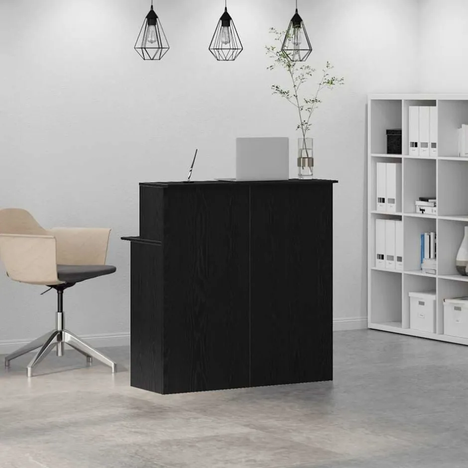 New vidaXL Receptionsdisk 100x50x103,5 cm konstruerat trä Svart