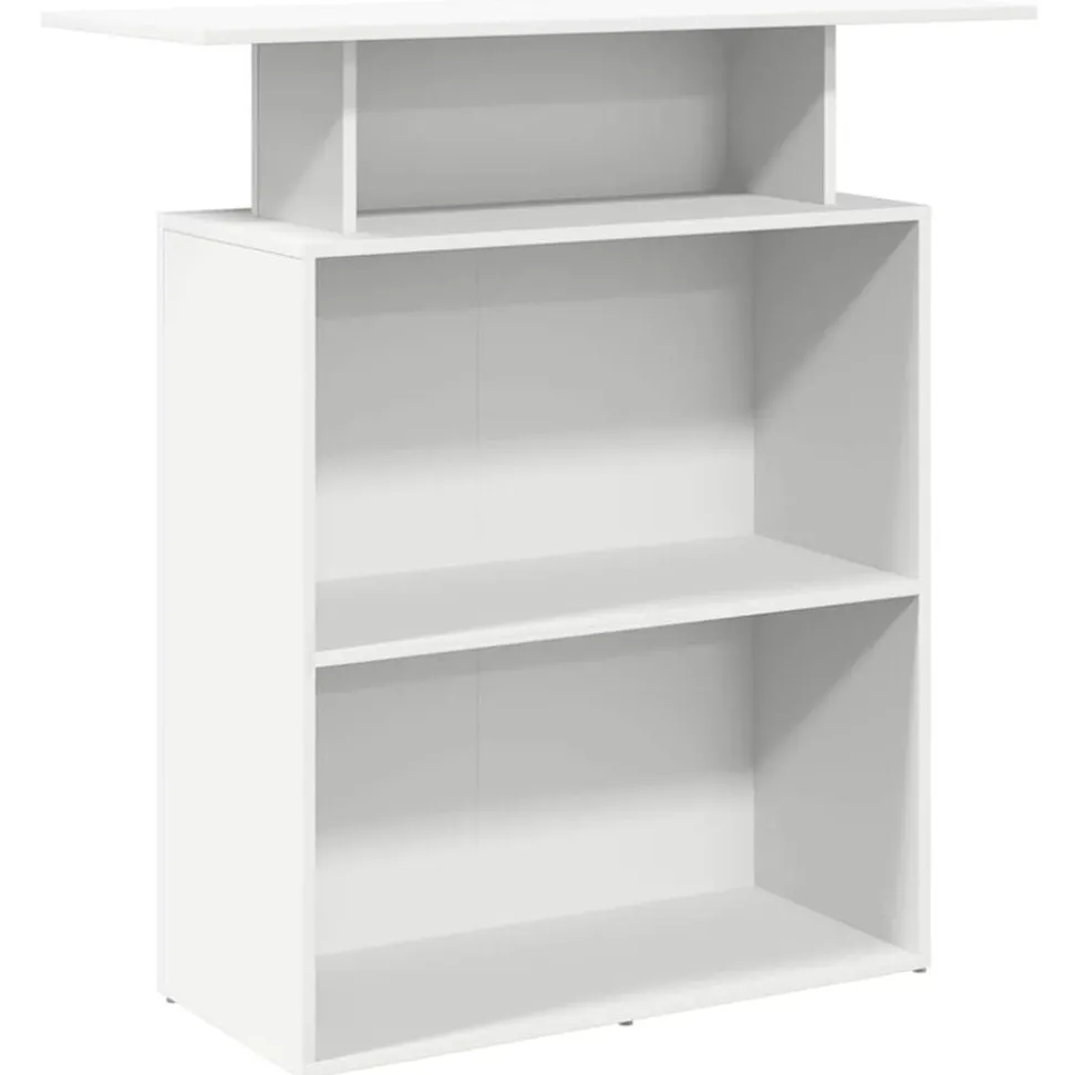 vidaXL Receptionsdisk vit 100x40x104 cm konstruerat trä