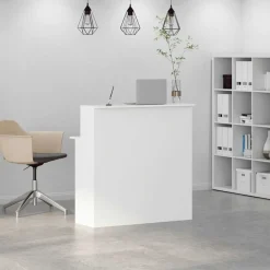 Best vidaXL Receptionsdisk 100x50x103,5 cm konstruerat trä Vit