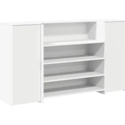 vidaXL Receptionsdisk vit 180x50x103,5 cm konstruerat trä