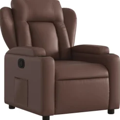 vidaXL Reclinerfåtölj konstläder Brun