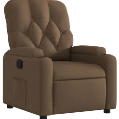 Hot vidaXL Reclinerfåtölj tyg Brun