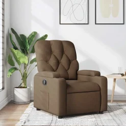 Hot vidaXL Reclinerfåtölj tyg Brun