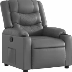 vidaXL Reclinerfåtölj grå konstläder