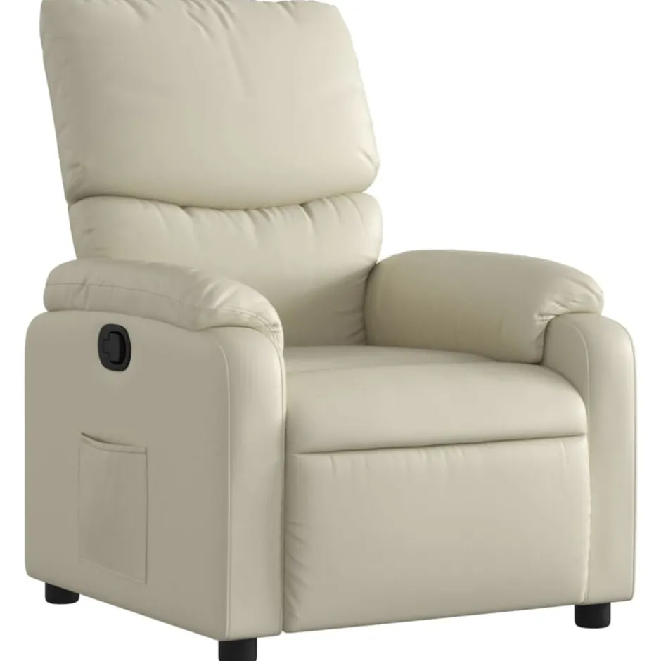 Sale vidaXL Reclinerfåtölj gräddvit konstläder Kräm