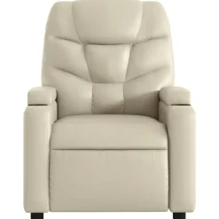 vidaXL Reclinerfåtölj gräddvit konstläder