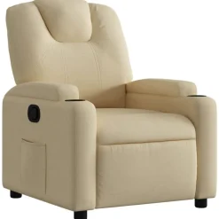vidaXL Reclinerfåtölj gräddvit tyg