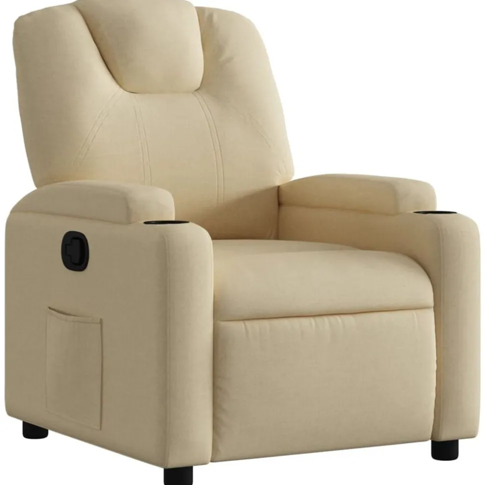 vidaXL Reclinerfåtölj gräddvit tyg