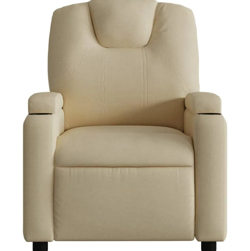 vidaXL Reclinerfåtölj gräddvit tyg