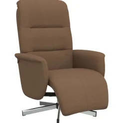 Discount vidaXL Reclinerfåtölj med fotstöd tyg Brun