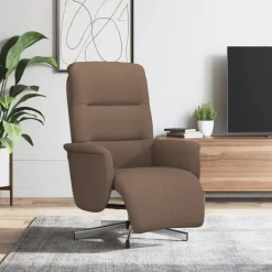 Discount vidaXL Reclinerfåtölj med fotstöd tyg Brun