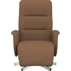 Discount vidaXL Reclinerfåtölj med fotstöd tyg Brun