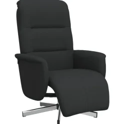 vidaXL Reclinerfåtölj med fotstöd svart tyg