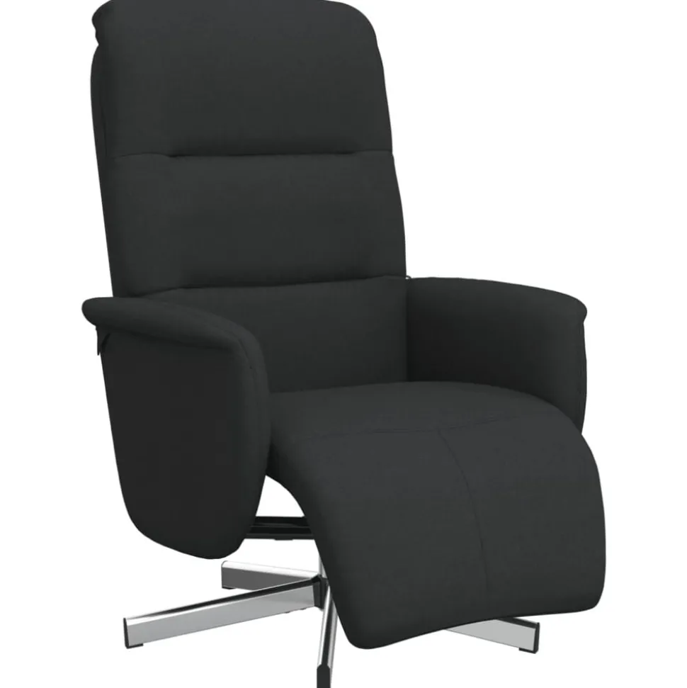 vidaXL Reclinerfåtölj med fotstöd svart tyg