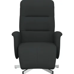 vidaXL Reclinerfåtölj med fotstöd svart tyg