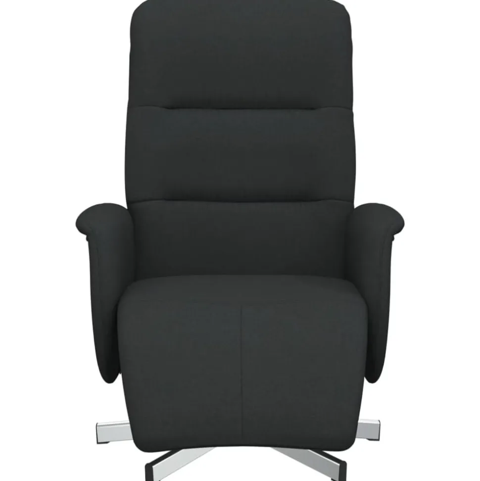 vidaXL Reclinerfåtölj med fotstöd svart tyg