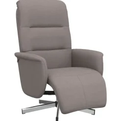 vidaXL Reclinerfåtölj med fotstöd taupe tyg