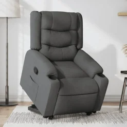 Best vidaXL Reclinerfåtölj med uppresningshjälp tyg Mörkgrå