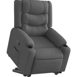 Best vidaXL Reclinerfåtölj med uppresningshjälp tyg Mörkgrå