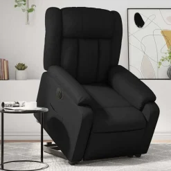 vidaXL Reclinerfåtölj med uppresningshjälp svart konstläder