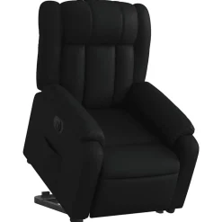 vidaXL Reclinerfåtölj med uppresningshjälp svart konstläder