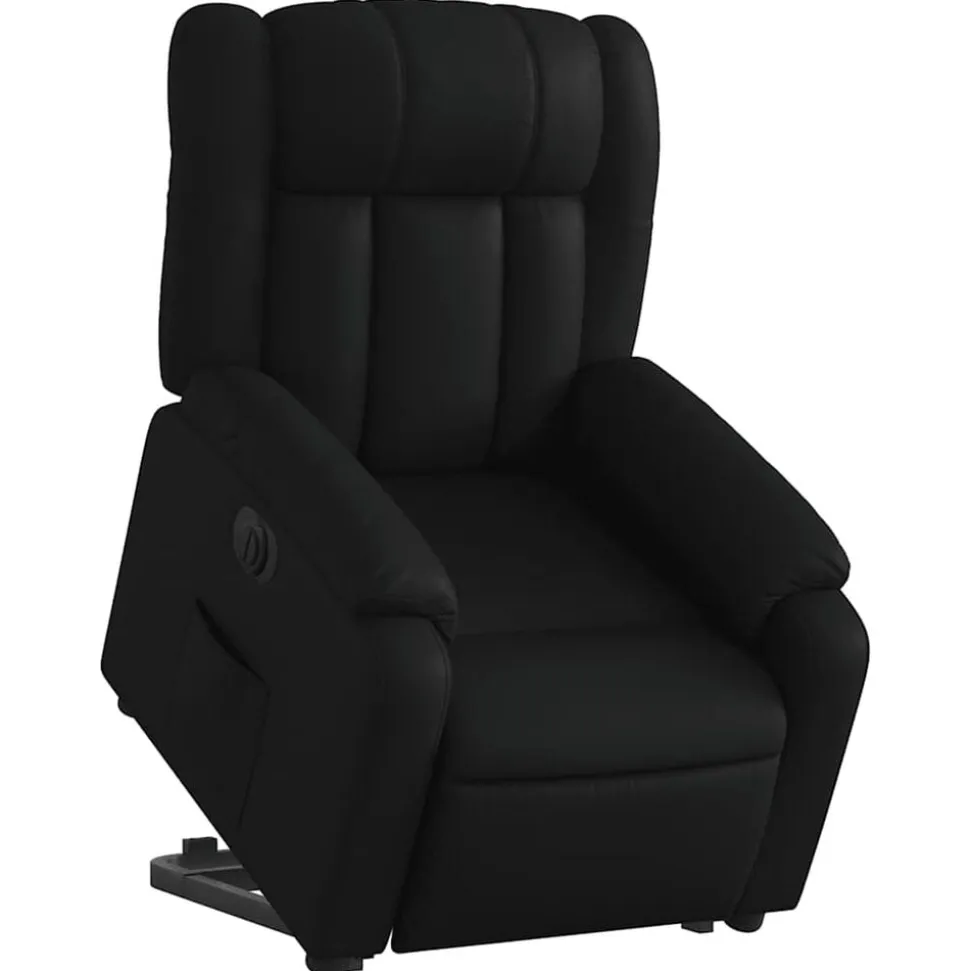 vidaXL Reclinerfåtölj med uppresningshjälp svart konstläder