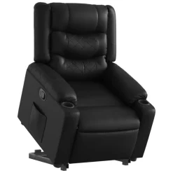vidaXL Reclinerfåtölj med uppresningshjälp konstläder Svart