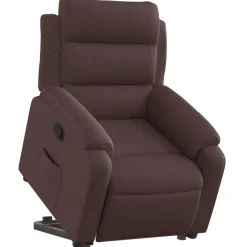 New vidaXL Reclinerfåtölj med uppresningshjälp tyg Mörkbrun