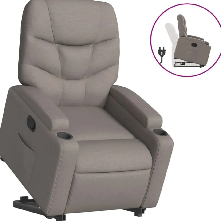 Sale vidaXL Reclinerfåtölj med uppresningshjälp tyg Taupe