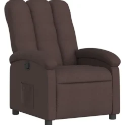 vidaXL Reclinerfåtölj mörkbrun tyg
