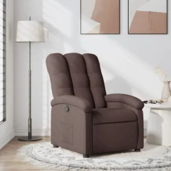 vidaXL Reclinerfåtölj mörkbrun tyg