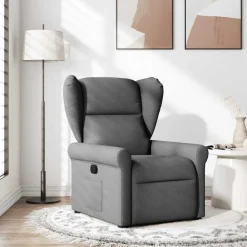 vidaXL Reclinerfåtölj mörkgrå tyg