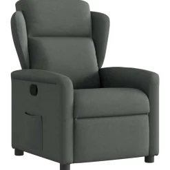 Best vidaXL Reclinerfåtölj tyg Mörkgrå