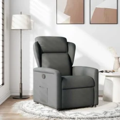 Best vidaXL Reclinerfåtölj tyg Mörkgrå