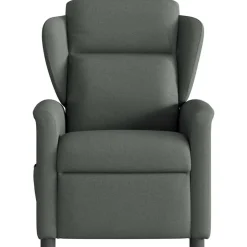 Best vidaXL Reclinerfåtölj tyg Mörkgrå