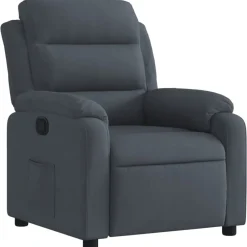Discount vidaXL Reclinerfåtölj sammet Mörkgrå