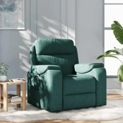 vidaXL Reclinerfåtölj mörkgrön tyg