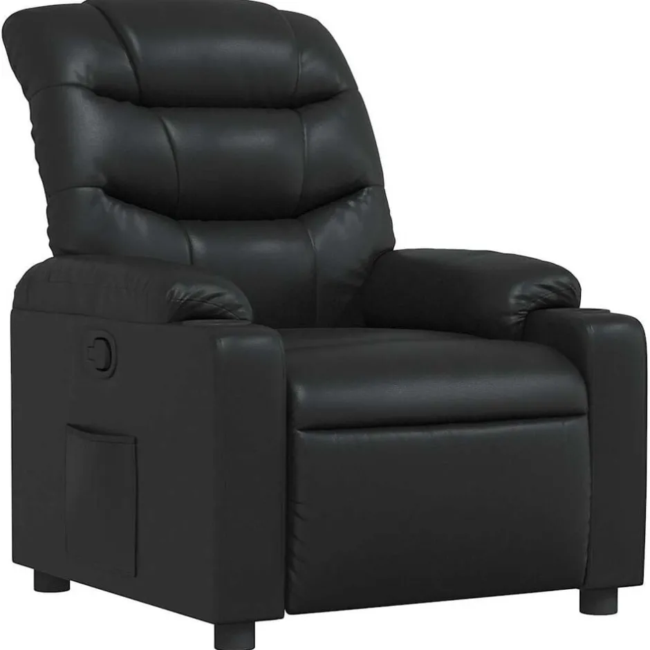 Hot vidaXL Reclinerfåtölj konstläder Svart