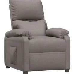 Clearance vidaXL Reclinerfåtölj tyg Taupe